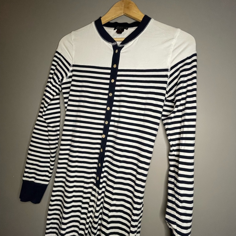 Item must be bundled- J. Crew Navy & white striped onesie